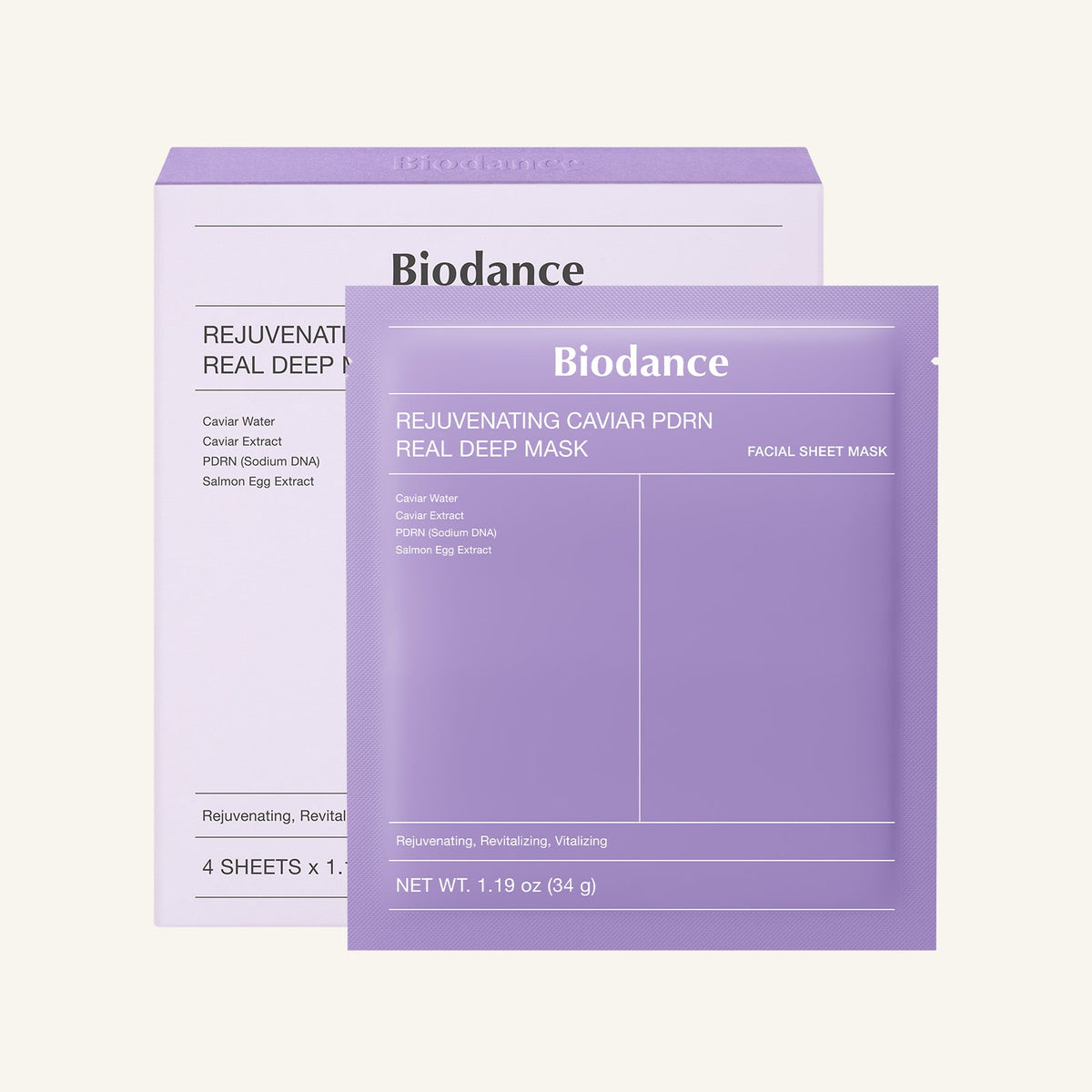 Biodance Rejuvenating Caviar PDRN Real Deep Mask маска за лице 4 бр