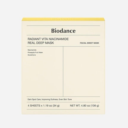 Biodance Radiant Vita Niacinamide Real Deep Mask маска за лице 4 бр