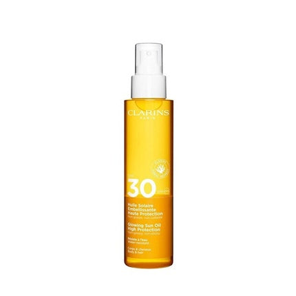 Clarins Glowing Sun Oil High Protection SPF30 слънцезащитен крем 150 мл