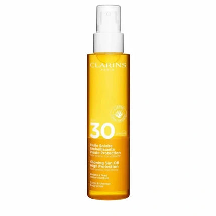 Clarins Glowing Sun Oil High Protection SPF30 слънцезащитен крем 150 мл